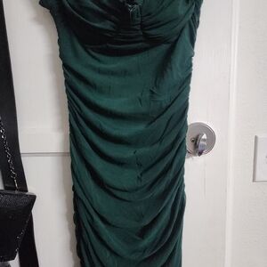 Elegant Green Ruched Dress